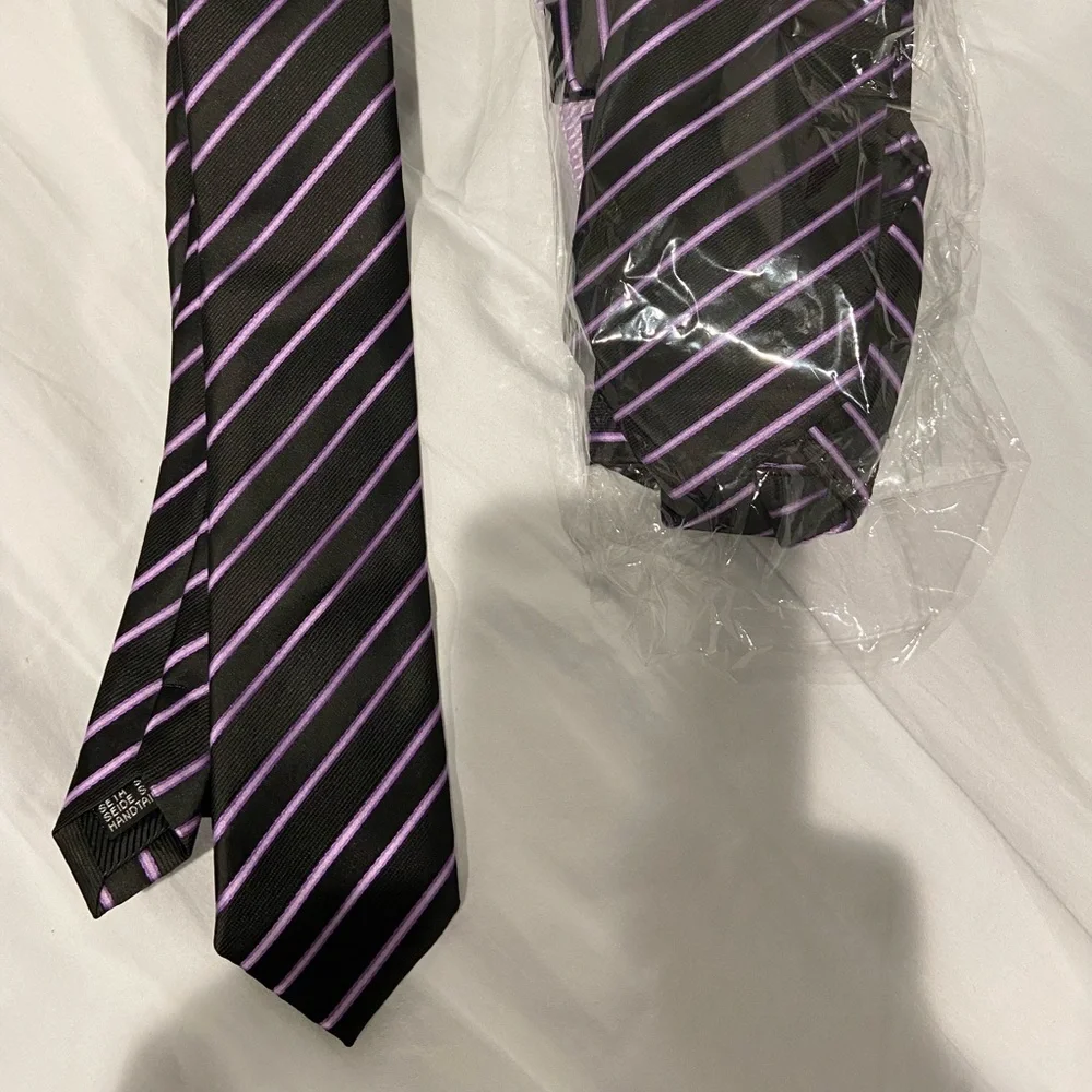 Father and son matching ties.